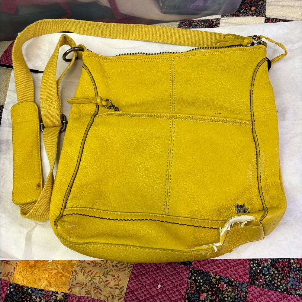 The Sak Mustard Yellow Leather Shoulder Bag
